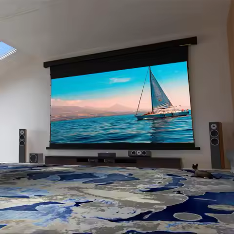 Customizable Size ALR Black T-Prism Crystal Projection Screen HDTV UST ALR Motorized Tab-tensioned P