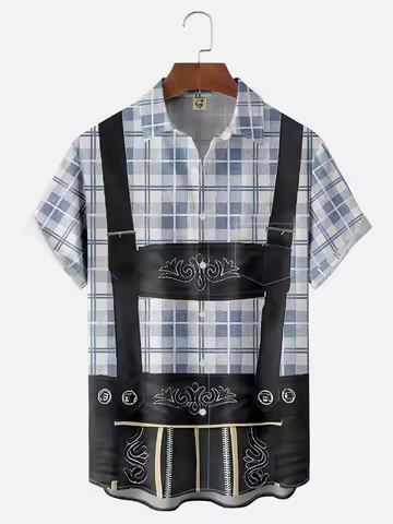 New Classic 3D Print Costume Oktoberfest Shirts For Men Women Funny Fashion Short Sleeve Hawaiian Sh
