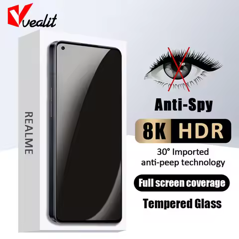 1-2Pcs Full Cover Privacy Screen Protector for Realme GT Master Edition GT2 Q5 Q3S Tempered Glass fo