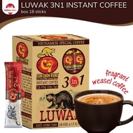 LUWAK 3N1 INSTANT WEASEL COFFEE - VIETNAM SPECIAL COFFEE box 18 sticks