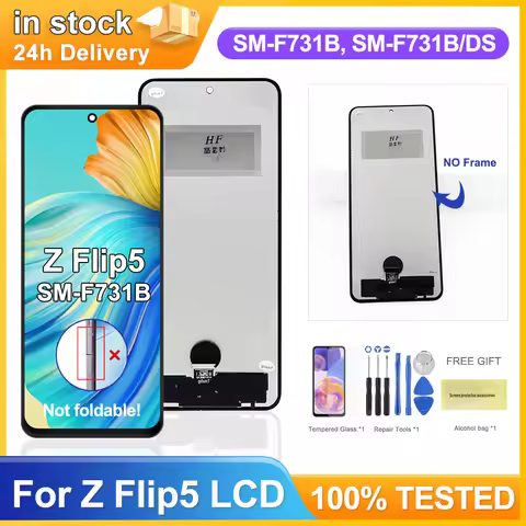 Tested Flip5 For Samsung Z Flip 5 SM-F731 F731U LCD Display Touch Screen Digital Assembly For Samsun