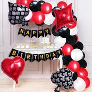 67pcs/set Playing Cards Poker Balloons Casino Theme Party Decoration Black Red White Latex Balloons Birthday Party Decor