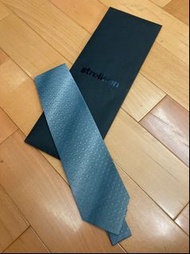 瑞士 🇨🇭 品牌 strellson 上班 商務 領帶 絲質 水藍色 細紋 正式 西裝領帶 👔