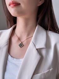 中古正品Givenchy G logo 鍍金皓石黑琺瑯項鏈 頸鏈