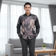 KEMEJA AZKANA BATIK - MEN'S BATIK SHIRT TOP, LONG SLEEVE, SLIMFIT, PREMIUM, LINED, LATEST BATIK FOR 