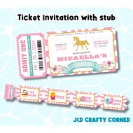 Ticket Invitation with Stub (Personalized/Customized)