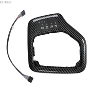 KIIK Car Replacement Shifting Lever Bezels Assembly With Integrated Wiring Harness Carbon Fiber Trim