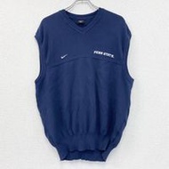 90年代Nike棉質針織背心，復古款，搭配Swoosh標誌，藏藍色，L碼