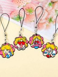 4ชิ้น/ชุด พวงกุญแจแฟชั่น การ์ตูนอะนิเมะSailor Moon Tsukino Usagi ตกแต่งกระเป๋า