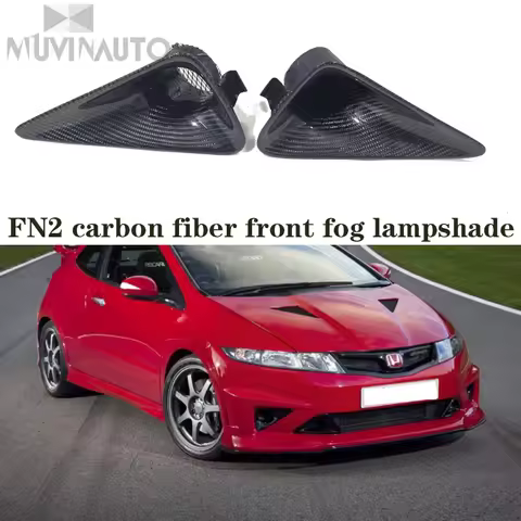 For Honda FN2 2006-2012 MUGEN Style Carbon Fiber Fog Light Covers Fog Lamp Frame Upgrade Exterior Tu
