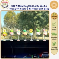 XO Set of 7 Mini Spring-loaded Flower Pots to Decorate Car Dashboards to Decorate Cars More Vivid an
