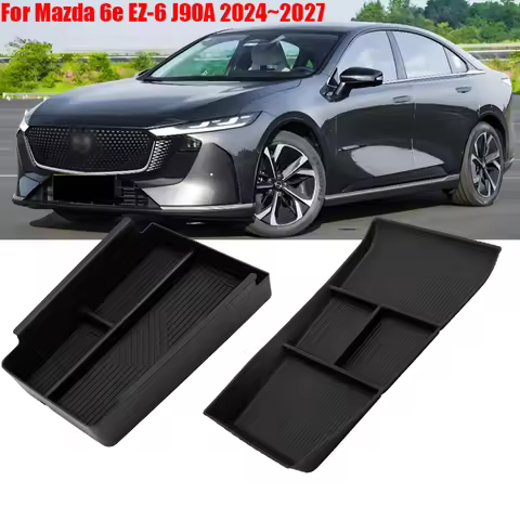 Car Storage Box For Mazda 6e EZ-6 J90A 2024~2027 Armrest Storage Box Center Console Lower Tray Stowi