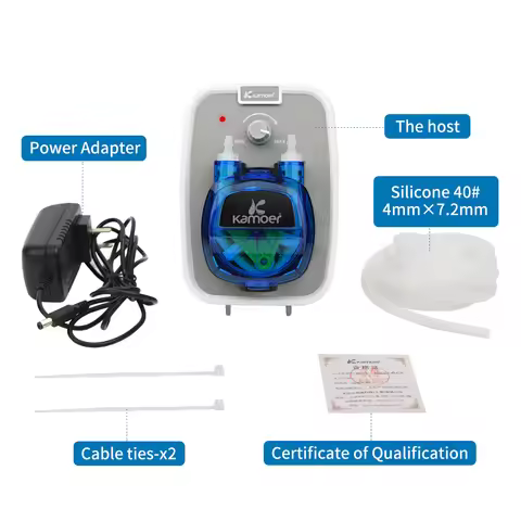 Kamoer 180-520ml/min KCPA600 High Flow Peristaltic Pump 24V DC Motor 4mmx7.2mm Adjustable Flow Gear 