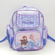 日本 DISNEY FROZEN 冰雪奇緣 ELSA & ANNA 紫色帆布 背囊 書包