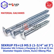 LION Galvanized FS+LS M5.5 Furniture Screws