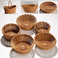 NARCISSUS13A0E Bread Fruit Vegetables Basket, Hardness Household Rattan Wicker Woven Serving Baskets