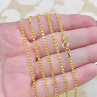 สร้อยคอเงินแท้ 92.5% Italy ชุบทอง18k ลายCurve(เคิฟ) ขนาด 1.3x0.6mm.