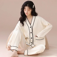 2023 New Women's Loose-fit Long Sleeve Cotton Pajama Set Casual Outer Wear Cardigan Sleepwear Suitable For Postpartum