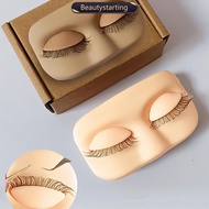 BEAUTYSTARTING Silicone Eyelash Grafting Practice Mini Lash Flat Model Head Practice Eyelash Extensi