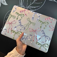 Shesell macbook Case(Glitter) Three-Color Ribbon Bow Pro13/Air13 M4 Transparent Case Air15 A3241