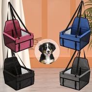 ✚ Pet Car Booster Seat Durable Cats Carrier Stable Mesh Sided Car Seat Basket