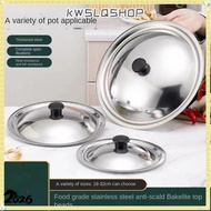 88KWSLQSHOP Frying Pan Cover, Round Universal Pot Cover,  18-32cm Stainless Steel Anti-scalding Wok 