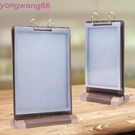 QUESO Menu Card Holder, Multi page Label Holder Ads Display Stand, Multipurpose Wooden Loose leaf Ac