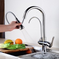 3-way retractable sink faucet