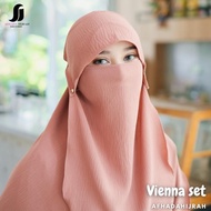 Afhadahijrah - Kaftan Cadar Poni Vienna Crinkle Airflow Baju Hijab Pashmina Oval Free Niqab Terbaru 