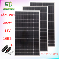 Tấm Pin Năng Lượng Mặt Trời Mono 200W 18V 10BB mẫu mới tặng kèm MC4 – SOYER TECH 1375