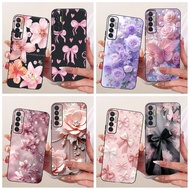 For Tecno Camon 17 CG6 CG6j Case New Fashion Flower Soft Black Silicone Shockproof Cover For Tecno C