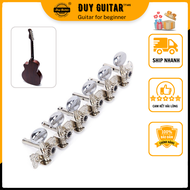 Bộ khoá đàn guitar phím lõm dạng thanh thẳng tai vặn sắt xi màu bạc Duy Guitar Store