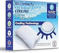 Queen Size Waterproof Cooling Pillow Protector by Slumberfy - Premium Skin-Safe Pillow Cover with Zipper Closure, Natural Fabric with ArcticTex Cooling Technology, Noiseless Pillowcase: 20x30 in.