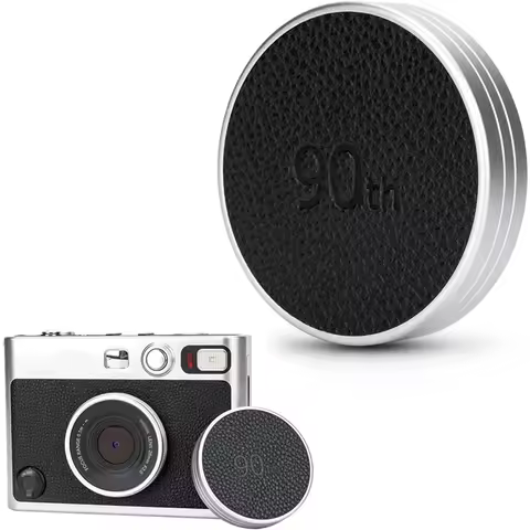 Retro Leather Lens Cap Anti-Scratches Aluminum Mini Evo Lens Cap For The FUJI Fujifilm Instax Mini E