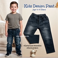 NEW TREND DENIM PANT FOR KIDS 3-14 YRS OLD- GARTERIZED/ STRETCHABLE WAISTLINE UNISEX