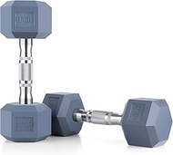 Portzon 8 Colors Options Compatible with Set of 2 Rubber Dumbbell Weight, 5-50 LB, Anti-Slip, Anti-r