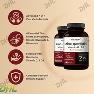 NatureBell Zinc Quercetin with C & D3, 480 Capsules (2 Pa) | Quercetin,000mg + Zinc 50mg + Vitamin C