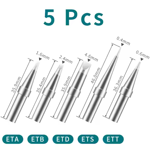 5pcs/set 6pcs/set for WELLER ET Series Soldering Iron Tips for Weller Soldering Station WES51/WESD L