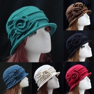 [SEA] Vintage Women Wool Church Cloche Flapper Hat Lady Bucket Winter Flower Cap