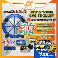 Blue Gas Tank Trolley Cylinder Roller Gas Stand Roller Wheel Roda Troli Gas Tong Dapur Tapak Troli T