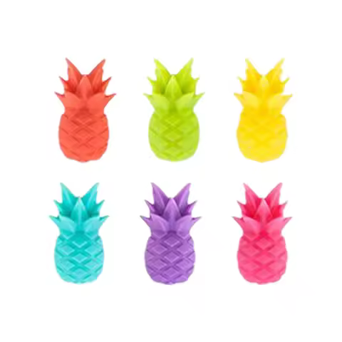 Wine Glass Markers Set of 6 Pineapple Silicone Drink Glass Tags Sign DropShipping