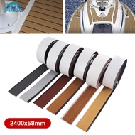 OPENMALL 58x2400x5mm Self-Adhesive EVA Foam Boat Marine Decking Sheet Flooring Faux Teak Striped Yacht Mat Decking Boat EVA Foam Floor Mat E2I6