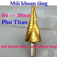 Mũi khoan tháp Mũi khoan tầng Khoan hình nón Ø 6 - Ø 30mm (KT6-30H)