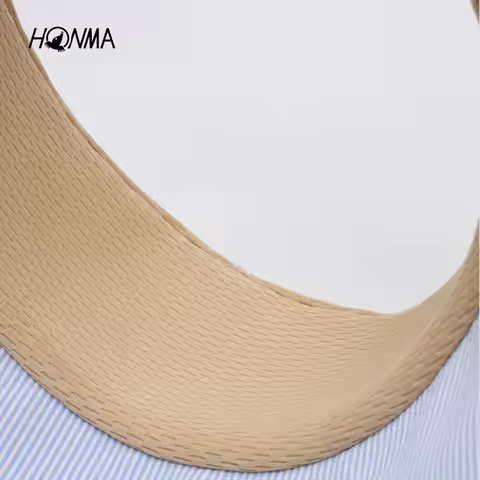 HONMA Summer Golf Visor Women Wide Brim Straw Sunshade Hat Bow Strap Breathable Outdoor Cap