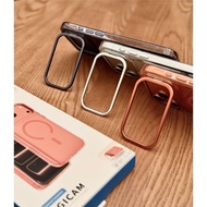 Keephone Magicam Transparent Case Shockproof Metal Camera Edge Folding Stand for Iphone 17 Pro Max