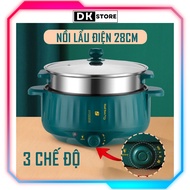 Nồi Lẩu 2 Tầng Đa Năng Tặng Kèm Vỉ Hấp Inox Tiện Dụng Size 28cm Vân Đá Chống Dính DKSTORE