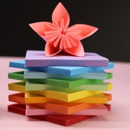 READY STOCK - 1 Pack 100 pcs 10color Folding Paper Colorful Double Sided Origami Crane Craft Sheets 