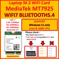 MediaTek MT7925 WF-M925-MPA1 WiFi7 BLUETOOTH 5.4 Laptop M.2 PCIE NGFF WiFi Card WIFI-7 Wireless ( Su