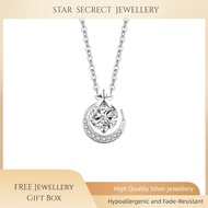 S999 Silver Star & Moon Necklace