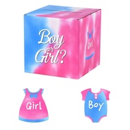 R1A9M Cardboard Baby Gender Reveal Voting Box with Cards Blessing Voting Card Box Party Supplies DIY